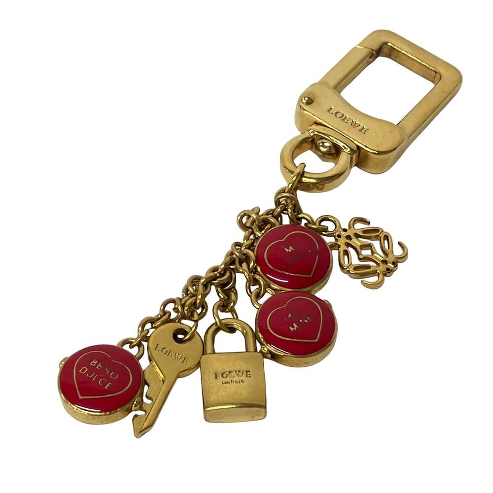 Loewe Bag Charm Gold Red
